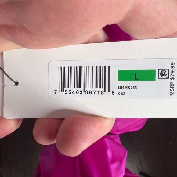 Dkny Women's Tie-Back Halter-Style One-Piece Swimsuit - Carnation Pink Size L - Picture 6 of 7